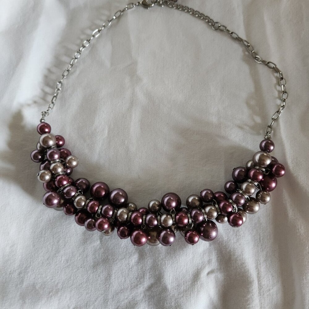 Purple and Cream Necklace
